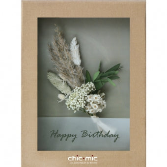 Geschenkbox mit Trockenblumen "Happy Birthday"